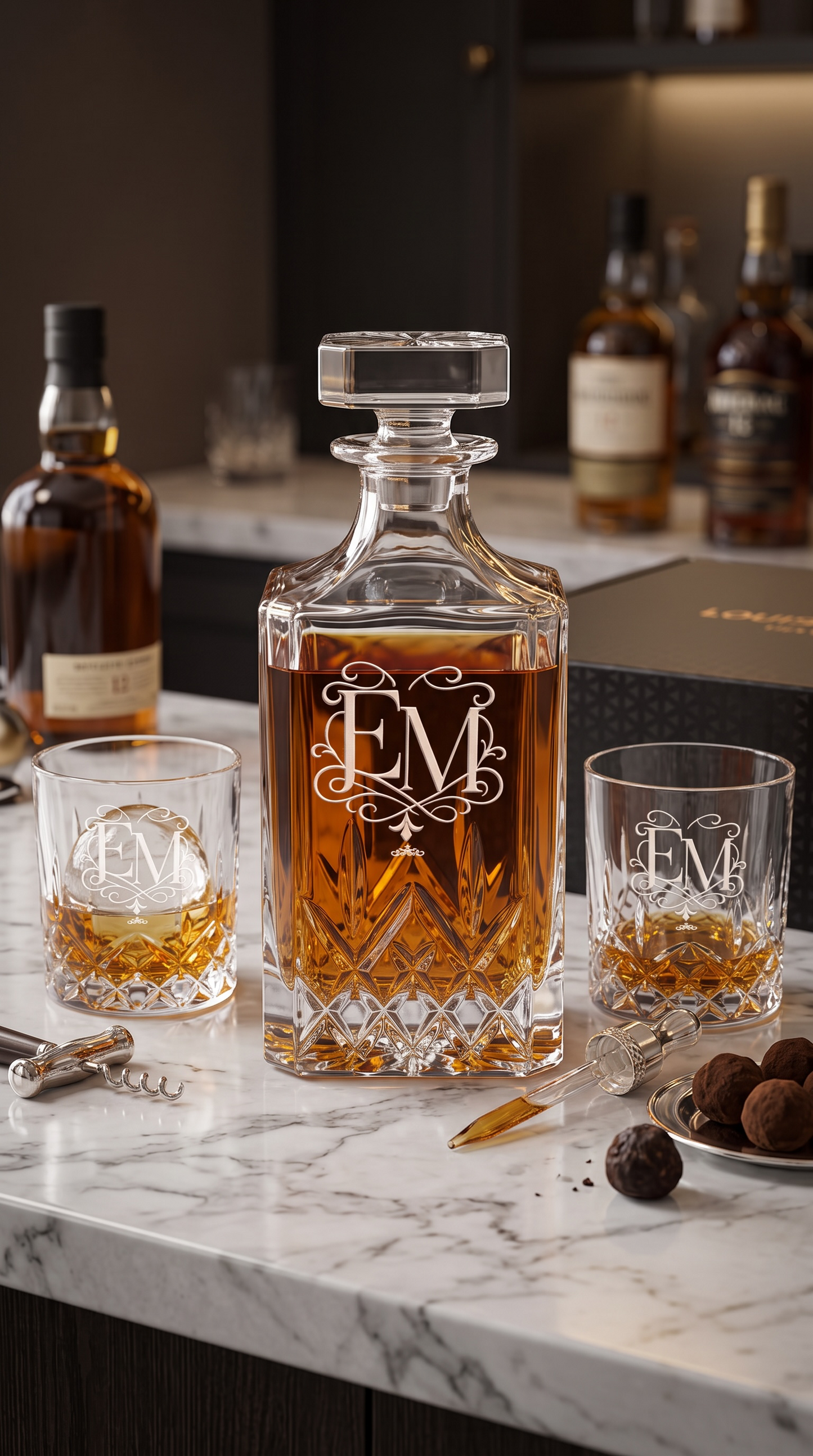Custom Zodiac Whiskey Decanter | Personalized Crystal Barware Gift