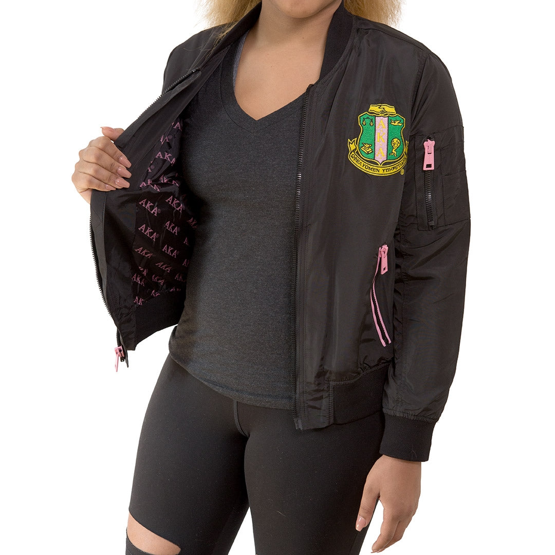 Pre-Sale Satin Bomber Jacket - Alpha Kappa Alpha