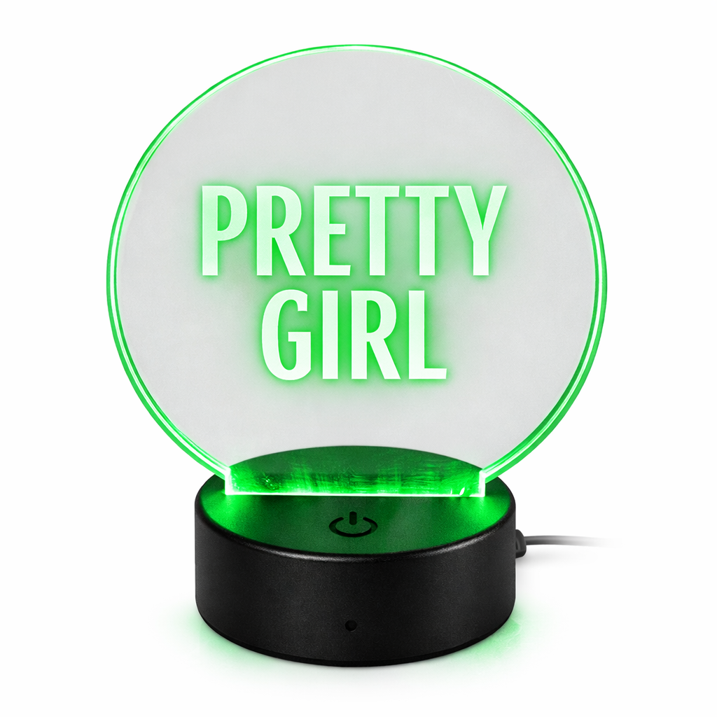 Glow Affirmation LED Acrylic Lamp | “Pretty Girl” “Abundance” “Power” “Peace” | Luxury Desk & Night Light