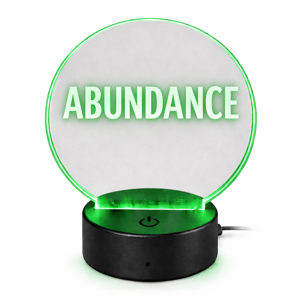 Glow Affirmation LED Acrylic Lamp | “Pretty Girl” “Abundance” “Power” “Peace” | Luxury Desk & Night Light