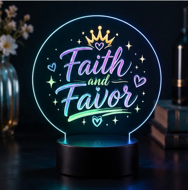 Inspirational LED Light | Legacy, Pretty Girl, Becoming Her, Faith & Favor & Boss Lady Designs