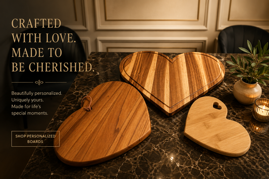 Legacy Luxe Personalized Heart Charcuterie Board