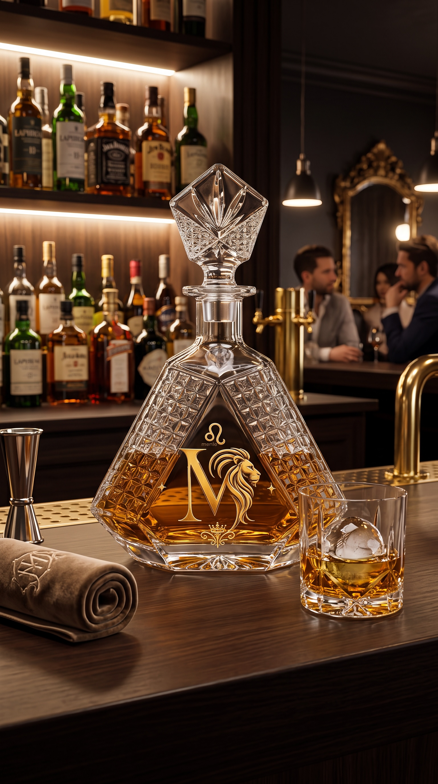 Custom Zodiac Whiskey Decanter | Personalized Crystal Barware Gift