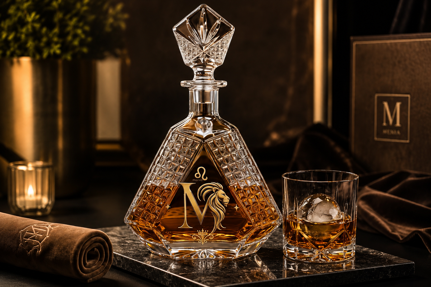 Custom Zodiac Whiskey Decanter | Personalized Crystal Barware Gift