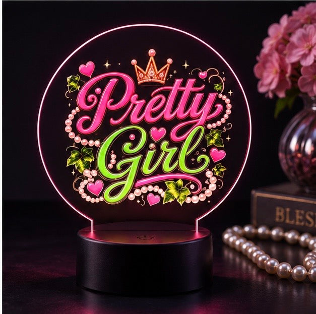Inspirational LED Light | Legacy, Pretty Girl, Becoming Her, Faith & Favor & Boss Lady Designs