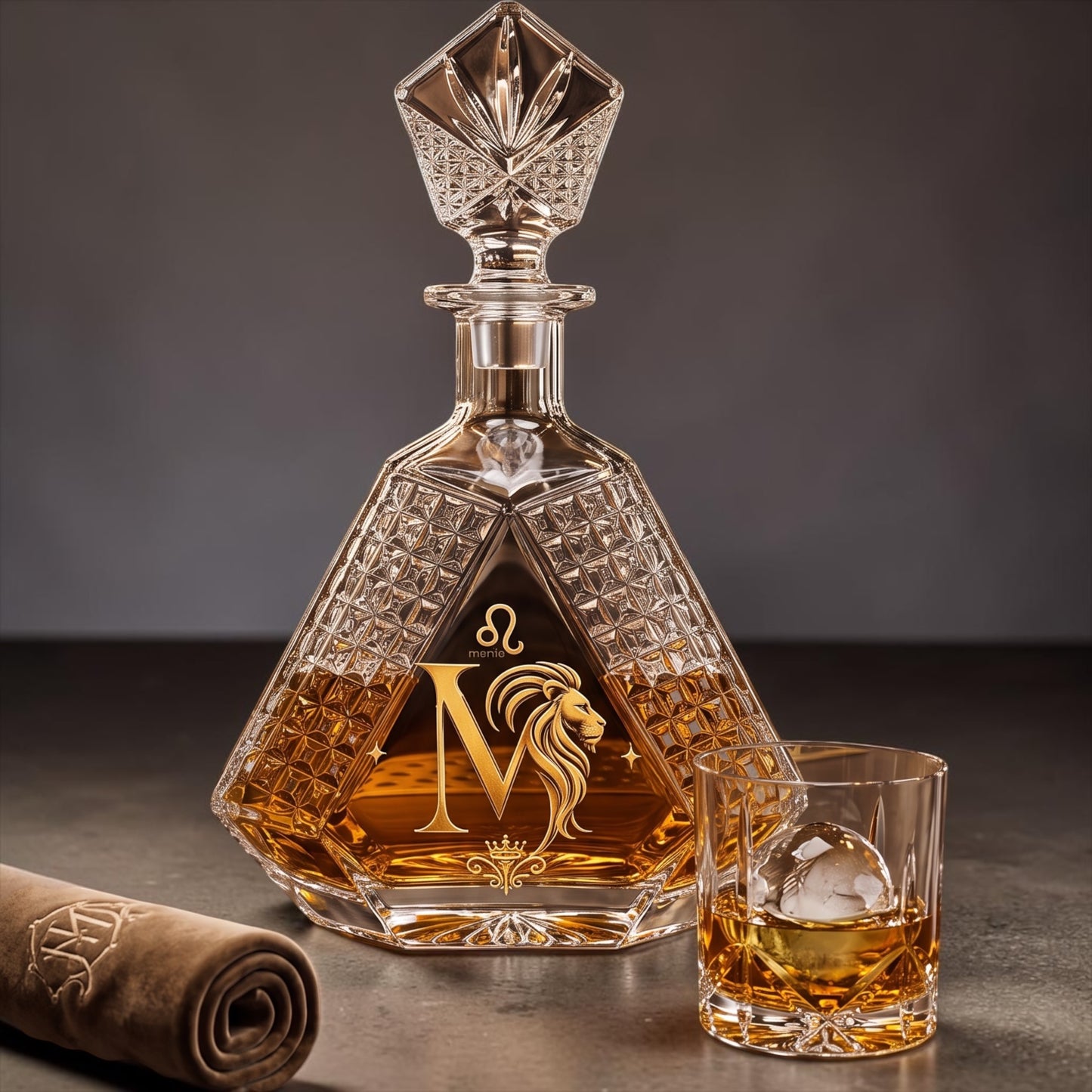 Custom Zodiac Whiskey Decanter | Personalized Crystal Barware Gift