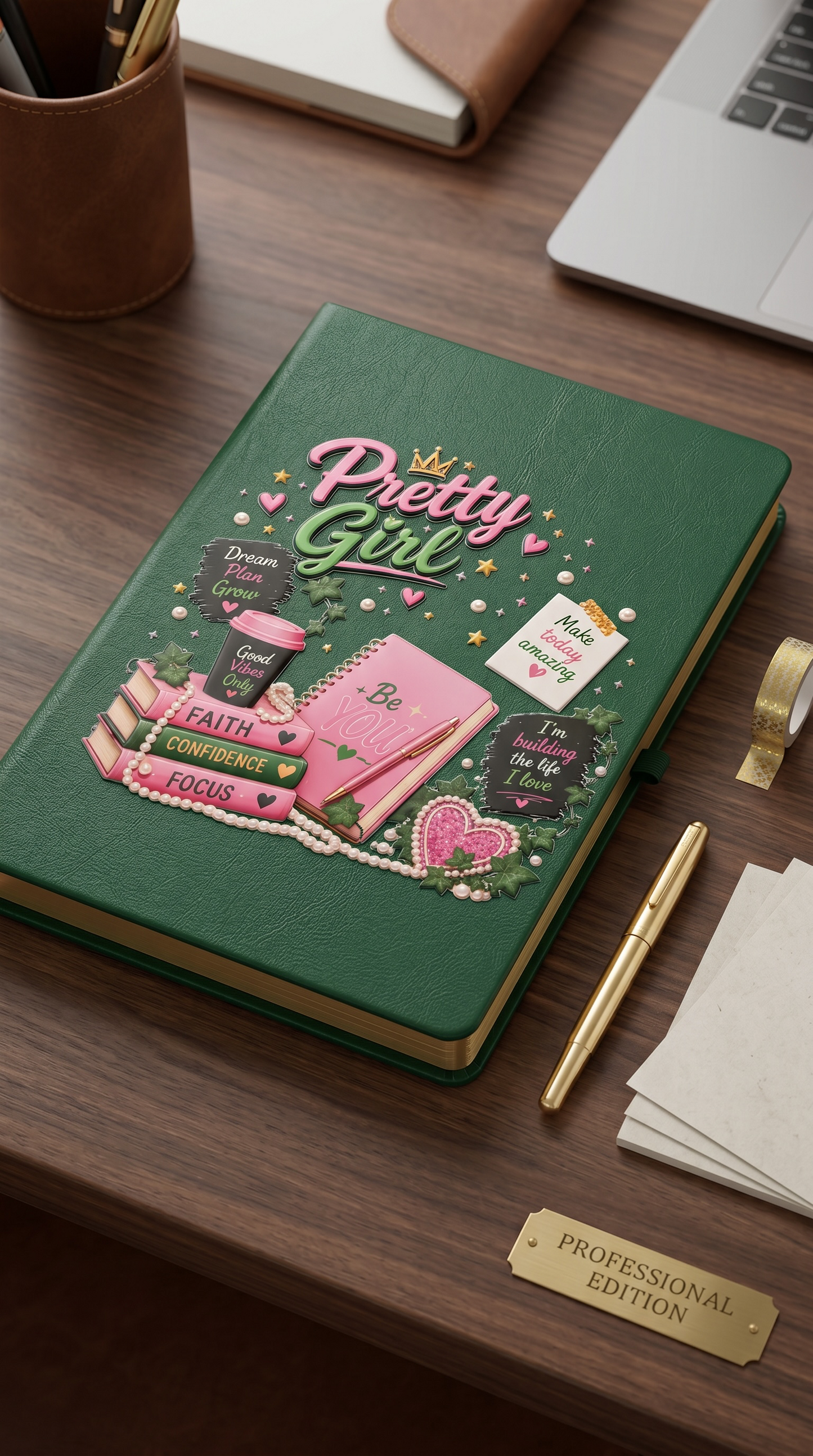Pretty Girl Journal | Inspirational Hardcover Journal for Women & Girls