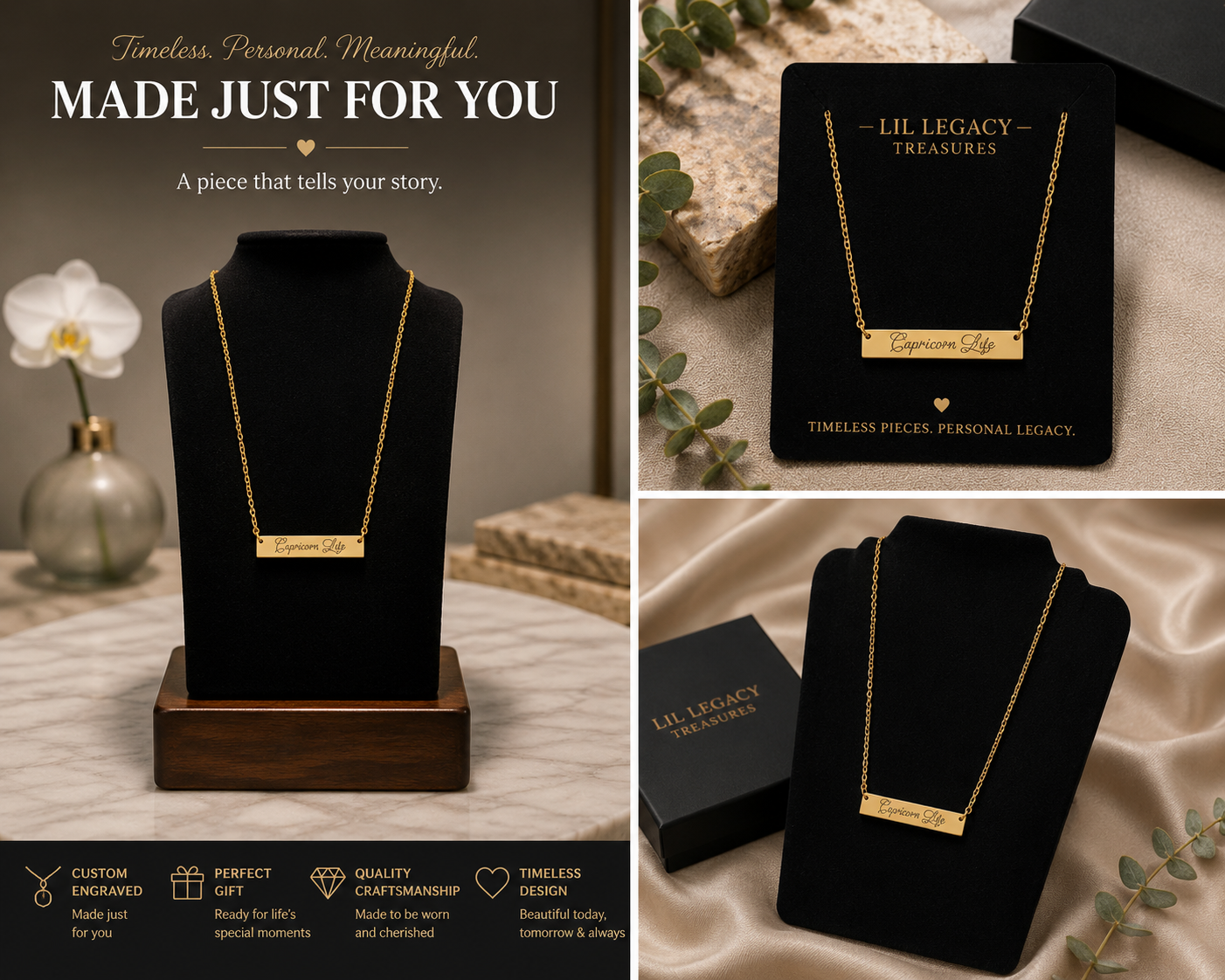 Legacy Luxe Personalized Bar Necklace