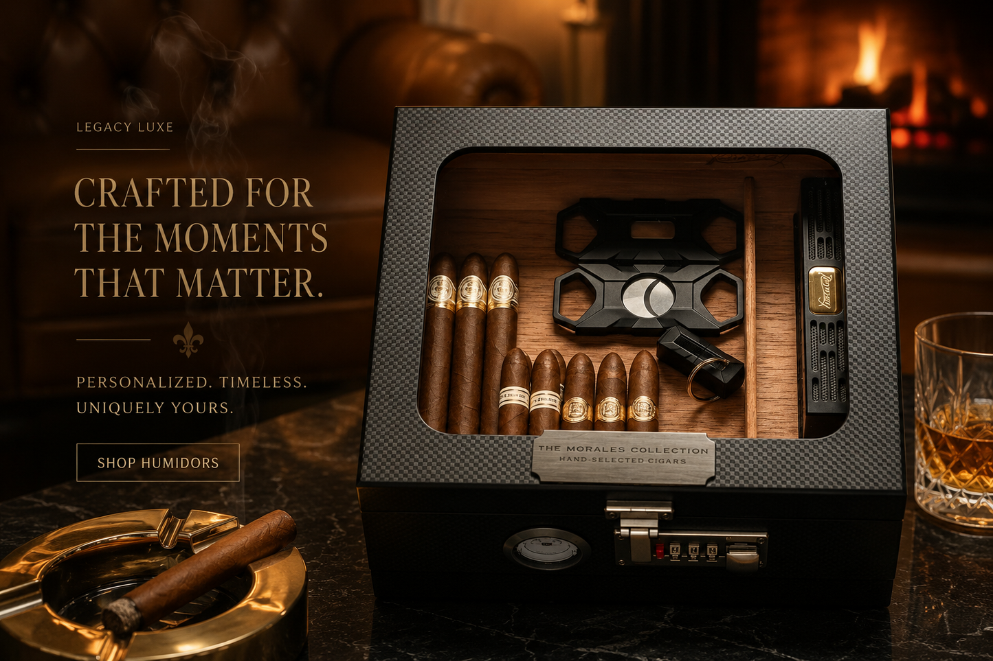 Legacy Luxe Personalized Executive Humidor