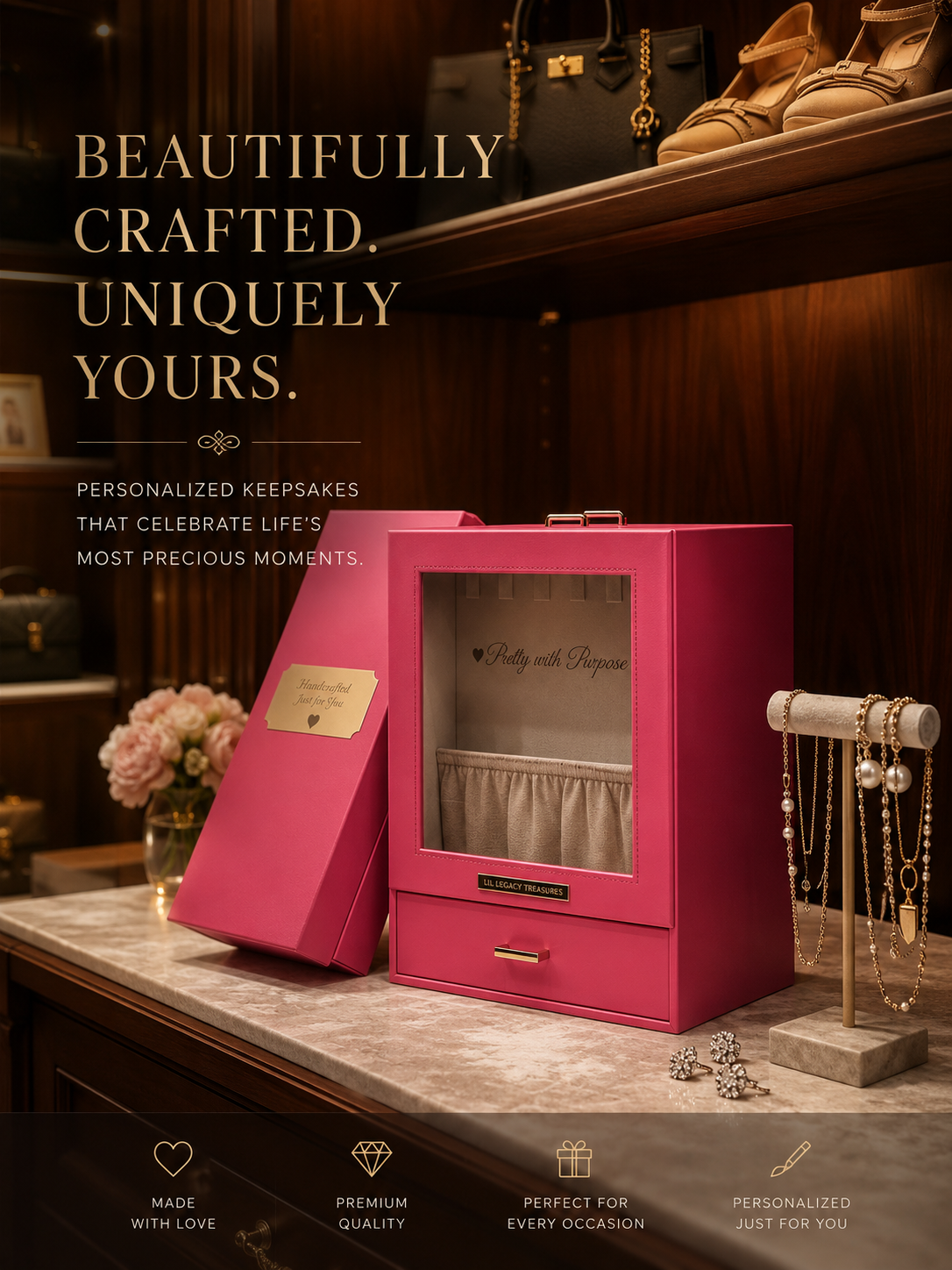 Legacy Luxe Personalized Jewelry Keepsake Box
