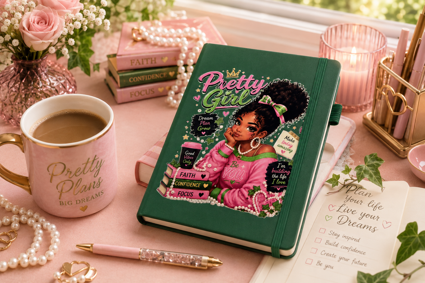 Pretty Girl Journal | Inspirational Hardcover Journal for Women & Girls