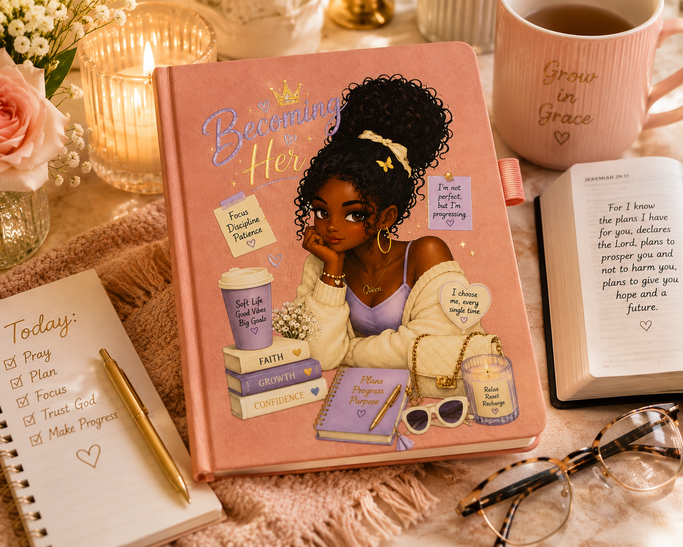 Becoming Her Journal | Inspirational Hardcover Journal for Women