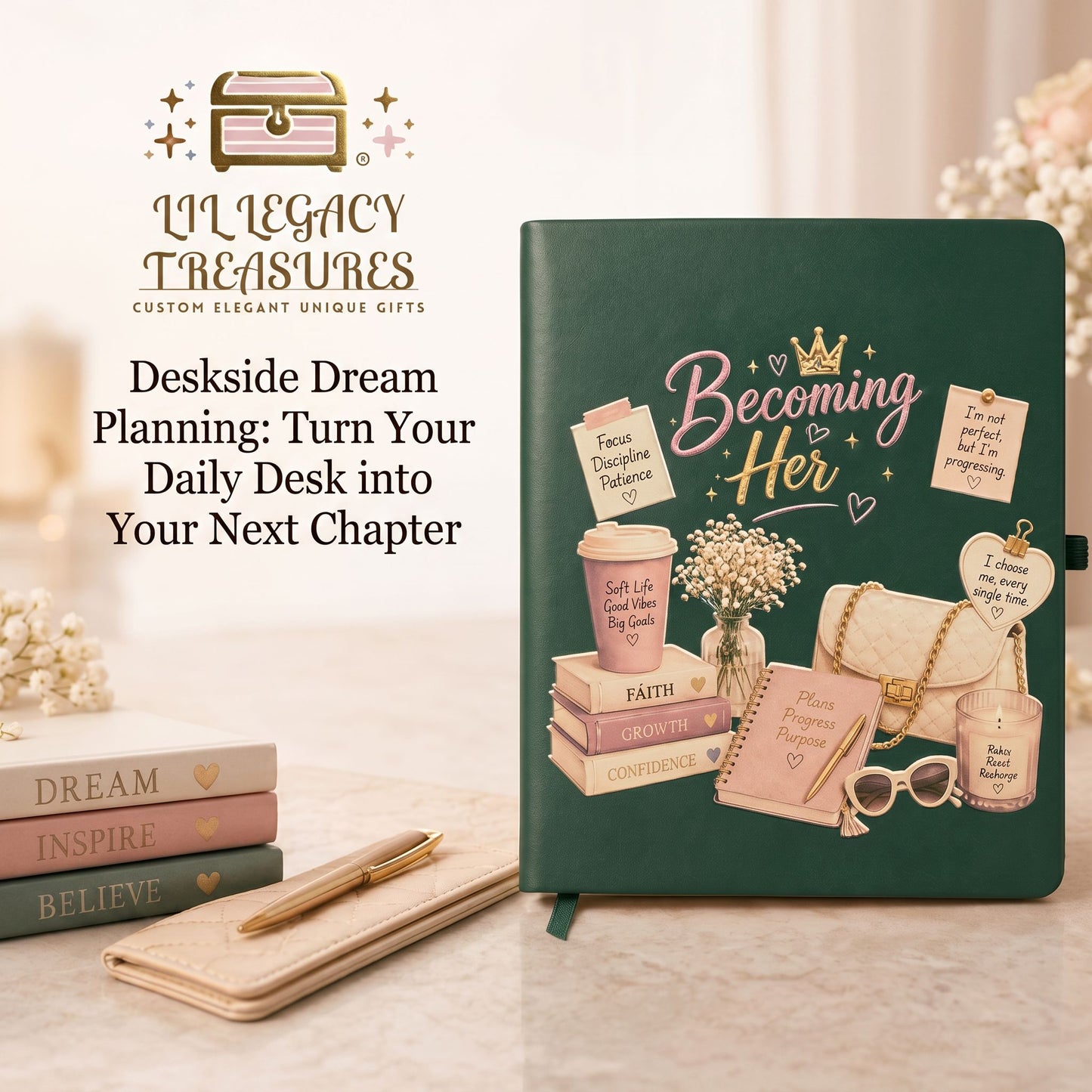 Becoming Her Journal | Inspirational Hardcover Journal for Women