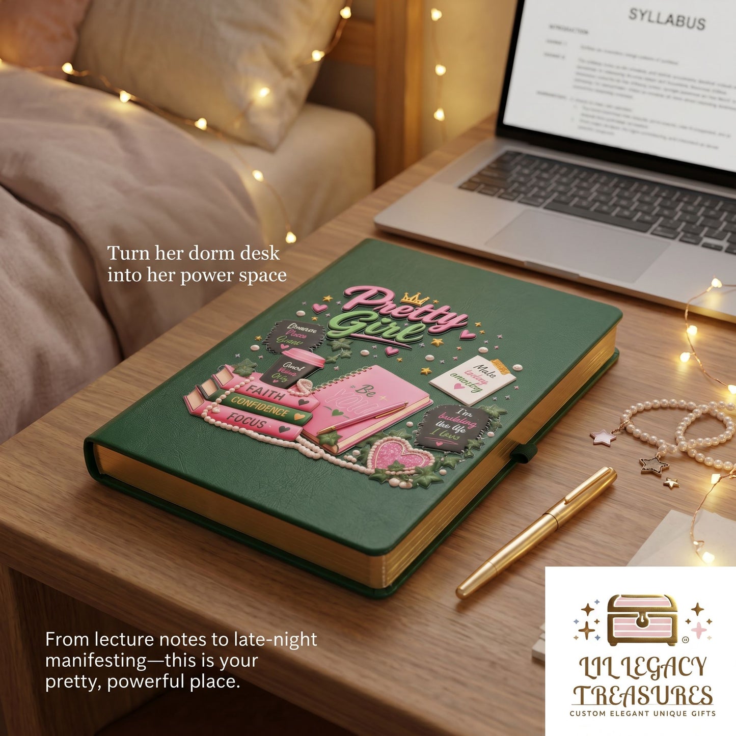 Pretty Girl Journal | Inspirational Hardcover Journal for Women & Girls