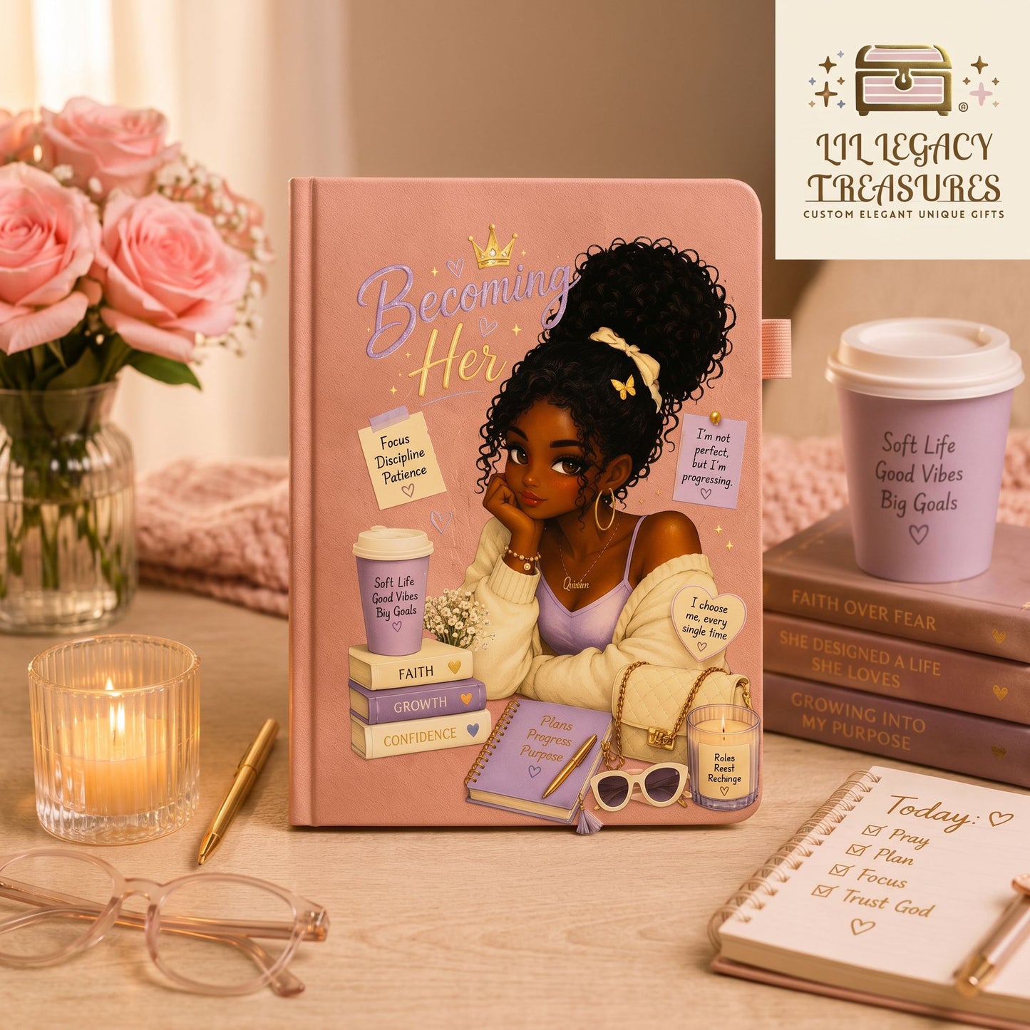 Becoming Her Journal | Inspirational Hardcover Journal for Women