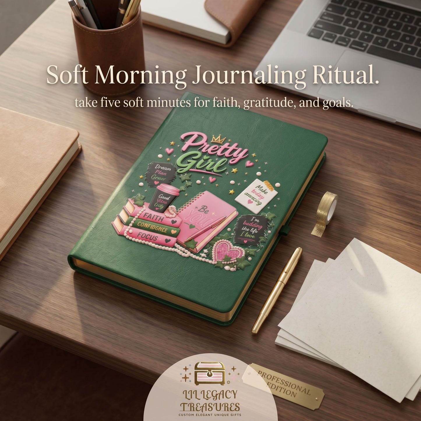 Pretty Girl Journal | Inspirational Hardcover Journal for Women & Girls